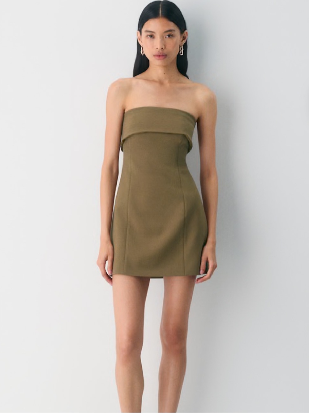 Aritzia Never Worn! Strapless Cello Brown Mini Dress